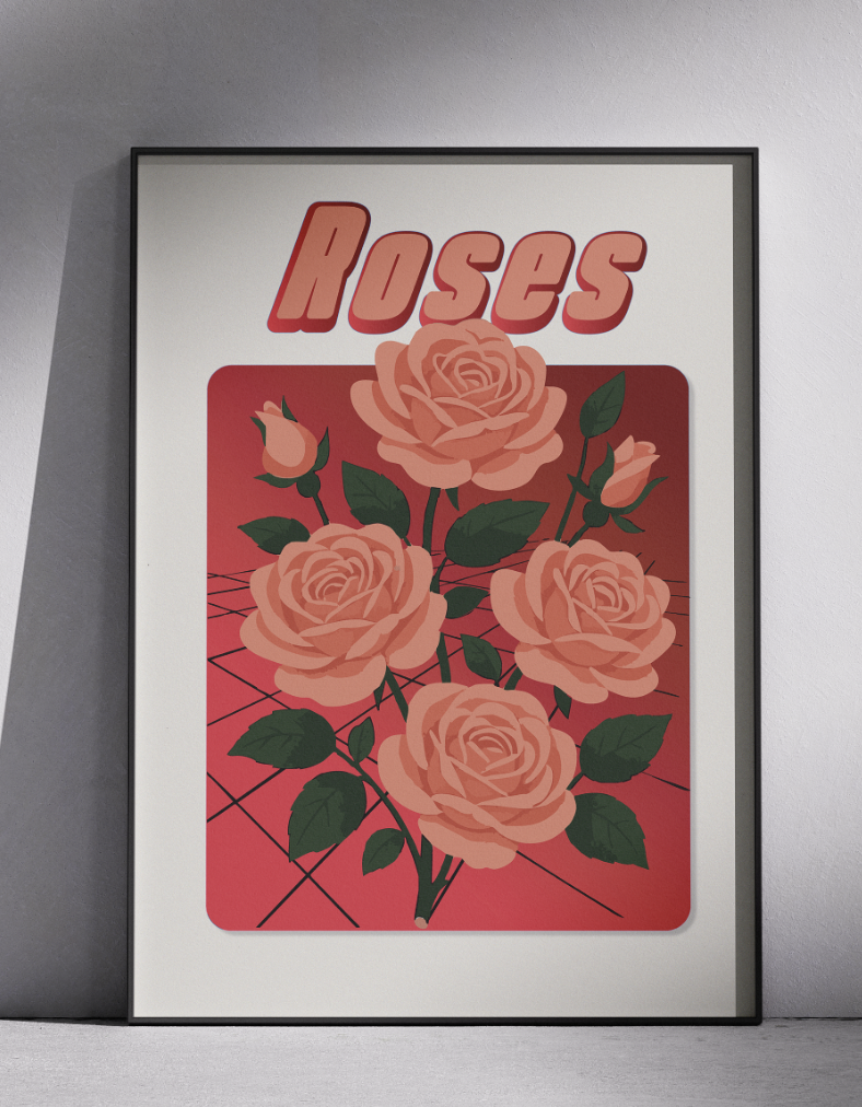 Roses poster mockup